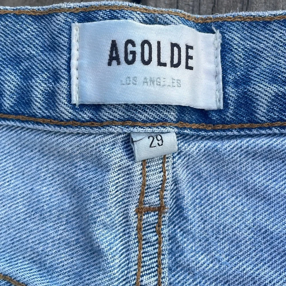 AGOLDE Light Blue High-Rise Denim Jean Shorts - Picture 3 of 8